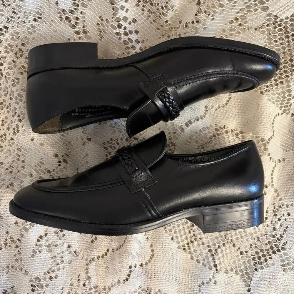 Permasole Men's US 7 D Black Leather Loafers Shoes